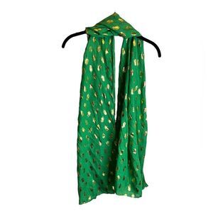 5 for $25🔥Evergreen Enterprise Green & Gold Pineapple Scarf
